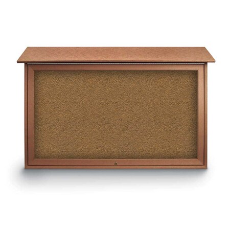 United Visual Products Indoor Enclosed Combo Board, 42"x32", Satin Frame/Blue & Keylime UVCB4232-BLUE-KEYLIME